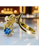 خاتم الزعفران 14 كارت من الذهب الأصفر حرف يدوية فينتاج vrc095y